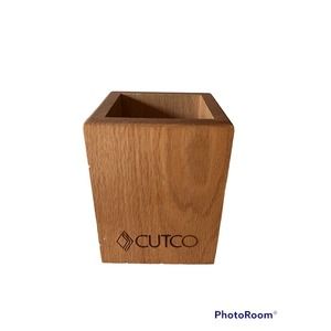 Cutco Wooden Utensil Holder - Brown